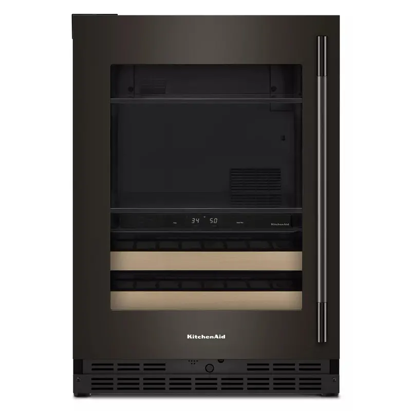 Kitchenaid 24-Inch Glass-Door Beverage Center – Wood-Front Racks & Stainless Finish (Kubl524Sbe) 1