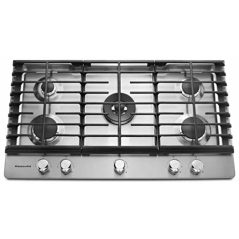 Kitchenaid 36" Built-In Gas Cooktop – Even-Heat Burners, Professional Grates (Kcgs556Ess) 1