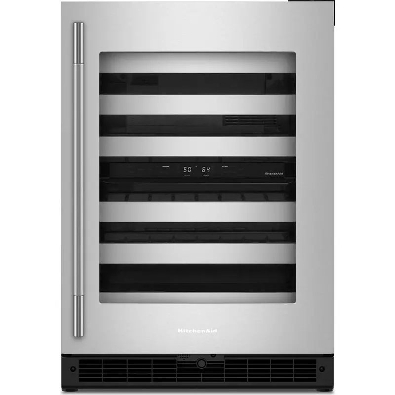 Kitchenaid 46-Bottle Built-In Wine Cellar – Metal-Front Full-Extension Racks (Kuwr324Ssb) 1