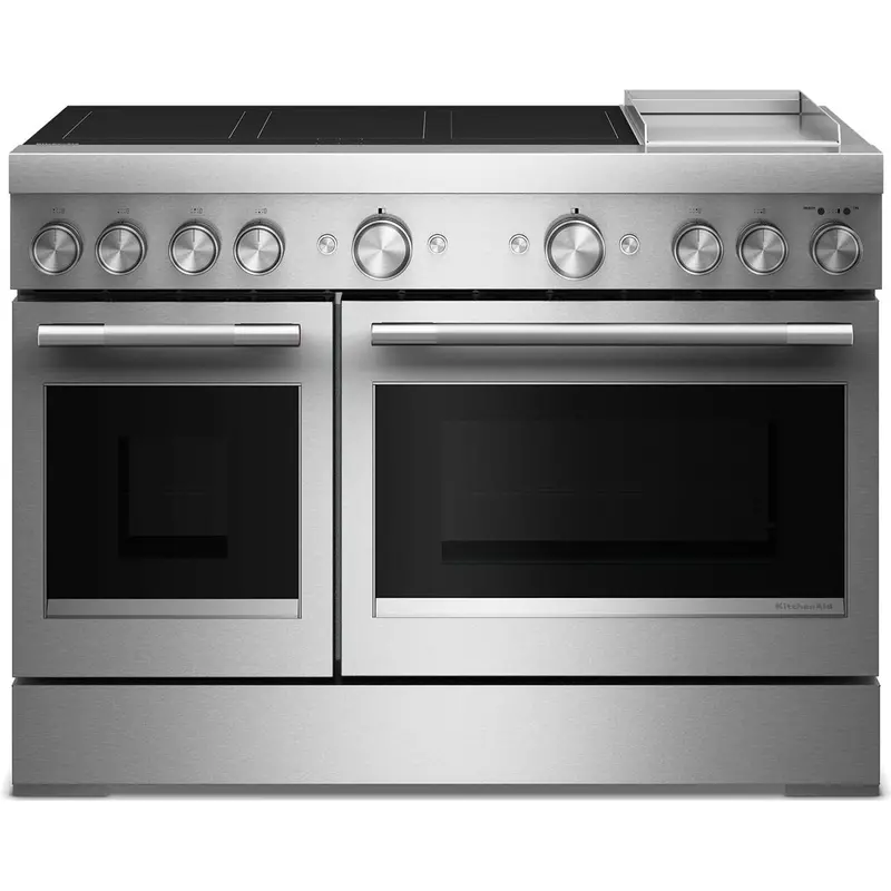 Kitchenaid 48" Freestanding Induction Range With 6 Cooking Zones & Built-In Griddle – Kfid948Sss 1