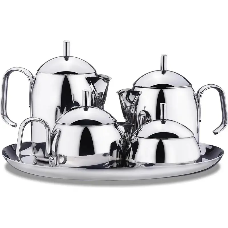 Korkmaz Pera 9-Piece Tea And Coffee Set – Elegant Stainless Steel Collection 1