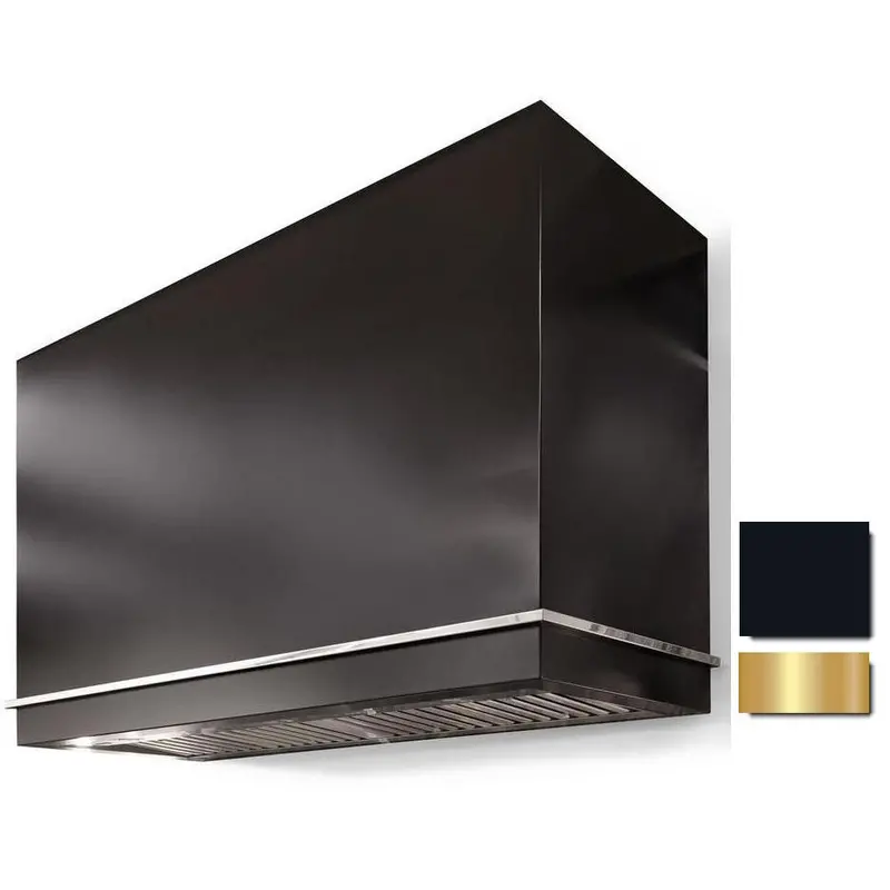 La Cornue Ch4454Lgeblkpb 44" Loge Series Wall-Mount Range Hood In Onyx Black With Polished Brass Inlays 1