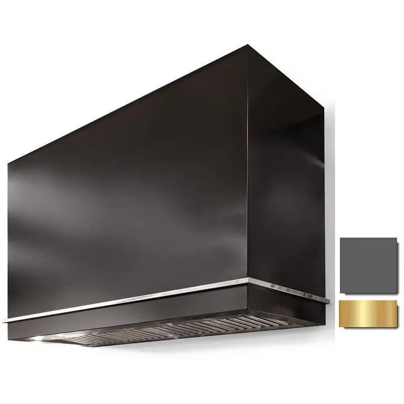 La Cornue Ch4454Lgegrhpb 44" Loge Series Wall-Mount Range Hood In Charcoal Gray With Polished Brass Trim 1