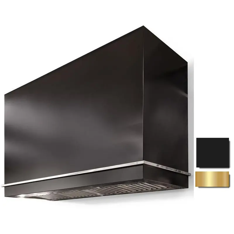 La Cornue Ch4454Lgemblpb 44" Loge Series Wall-Mount Range Hood In Deep Blue With Polished Brass Detailing 1