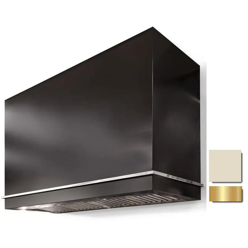 La Cornue Ch4454Lgemdpb 44" Loge Series Wall-Mount Range Hood In Matte Black With Polished Brass Touches 1