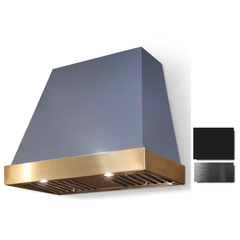 La Cornue Euclid 36-Inch Wall-Mount Range Hood – Polished Brass Detailing (Ch3630Eucmblpc) 1