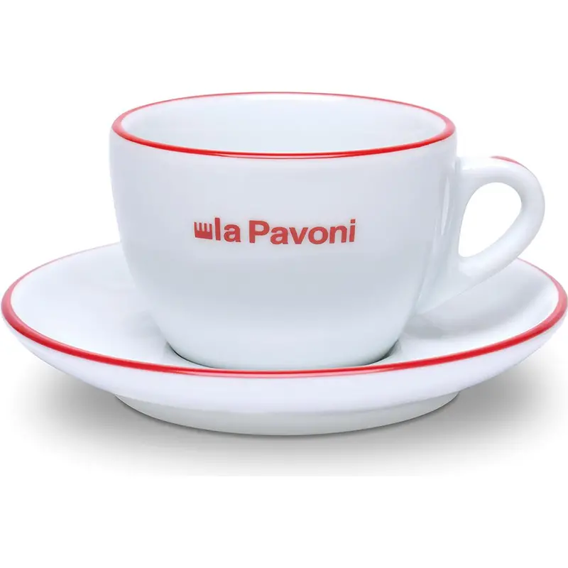 La Pavoni 6-Piece Ceramic Coffee Cup And Saucer Set – Classic Design (Lpamugce01) 1