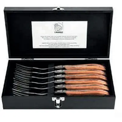 Laguiole 6-Piece Dining Fork Set With Rosewood Handles 1