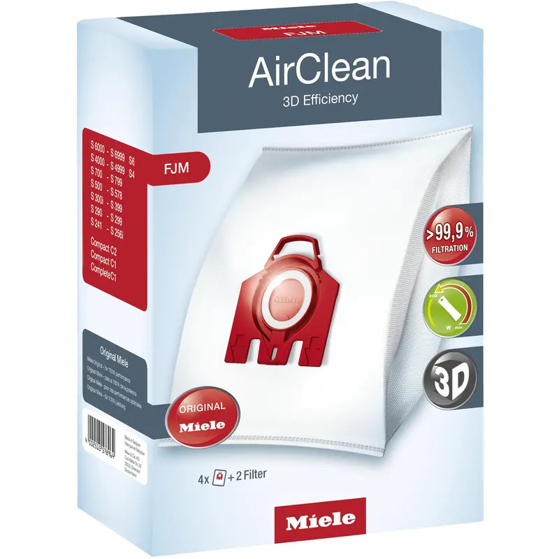 Miele Fjm Aircean 3D Vacuum Dust Bag And Filter Replacement Kit 1