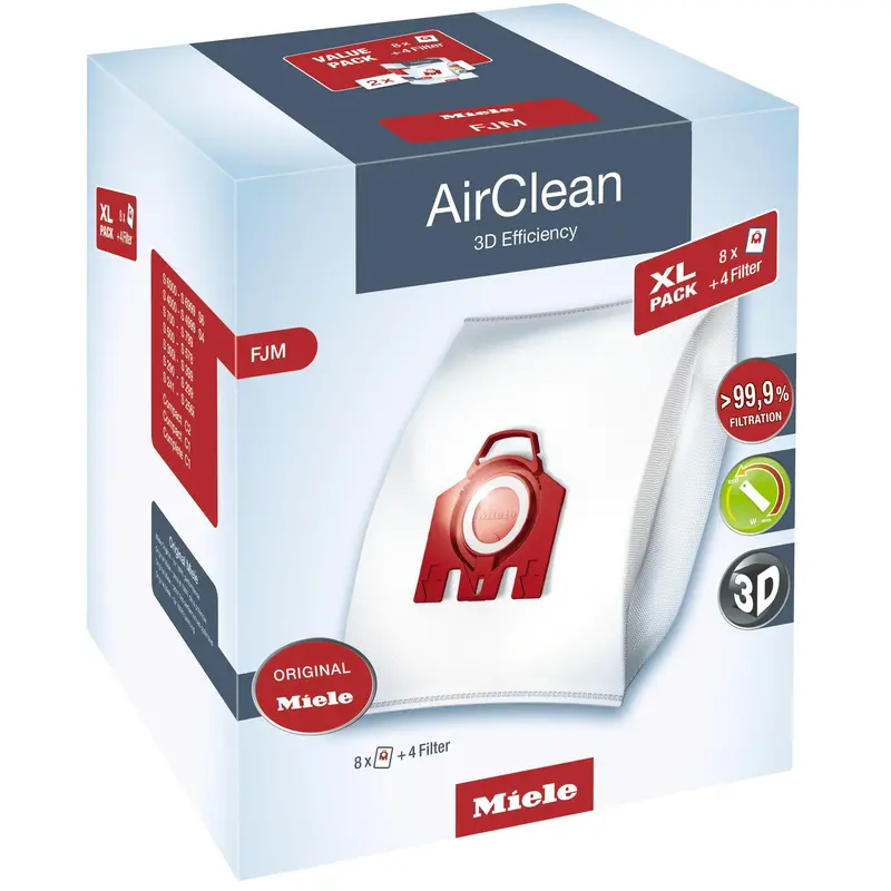 Miele Fjm Dust Bag & Filter Kit – Xl Airclean 3D Replacement Pack (Fjm Xl) 1
