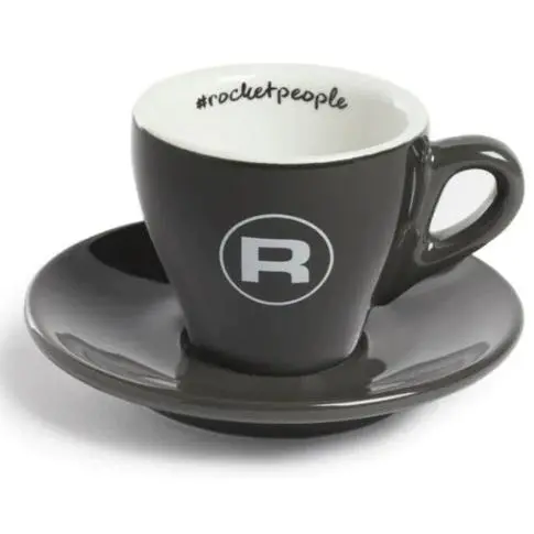 Rocket Espresso Milano Hashtag Flat Espresso Cup Set – 6-Piece Slate Grey Ceramic (R01Ra99907209) 1