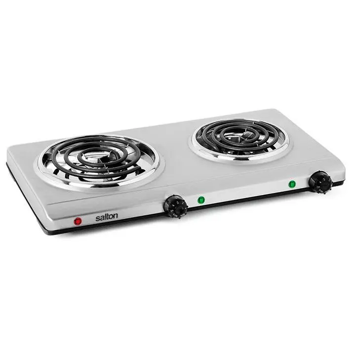 Salton Thp528 Portable Electric Cooktop – Dual Burner Design 1