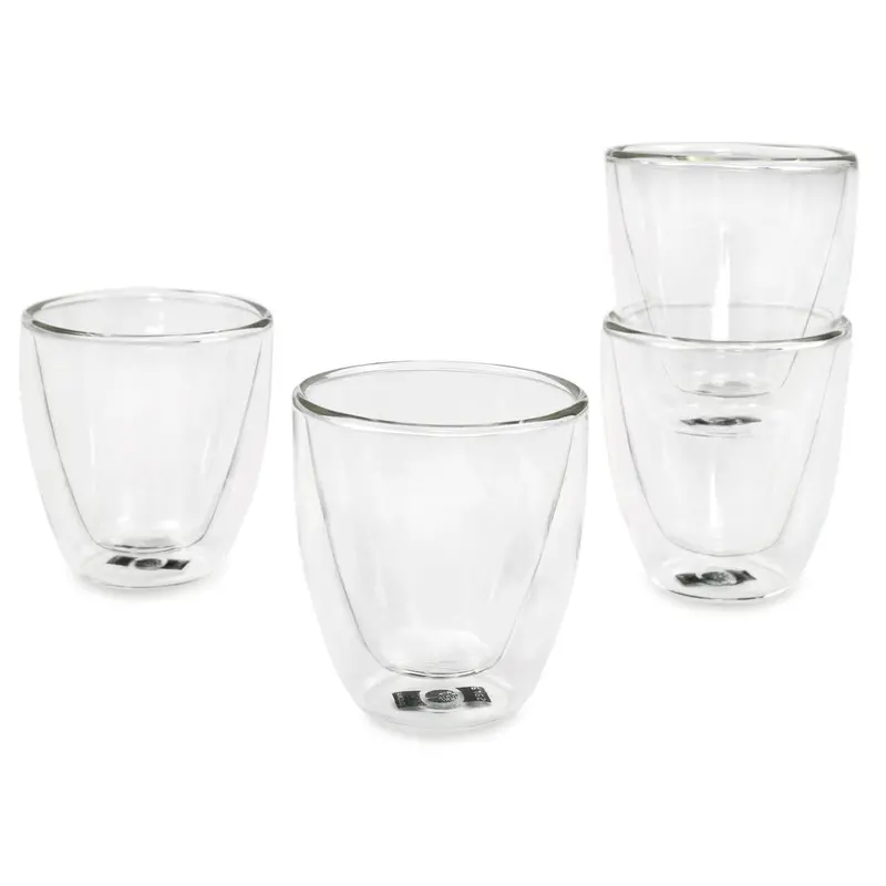 Sara Cucina Double-Wall Glass Espresso Cup Set – 4 X 70 Ml, Handle-Free Design 1