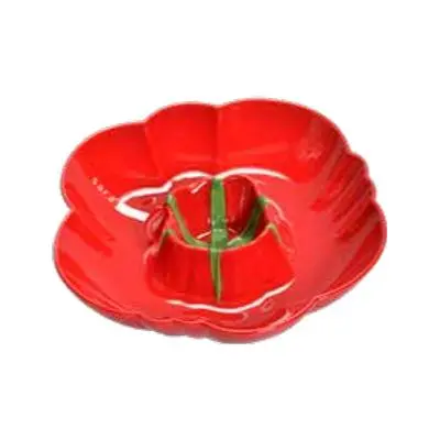 Sara Cucina Pomodoro Chip And Dip Platter – Dual-Compartment Stoneware Tray (Model 36202) 1