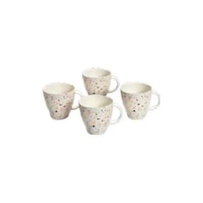 Sara Moka Magic Dots Mug Set – 4-Piece Fun-Printed Ceramic Mugs 1
