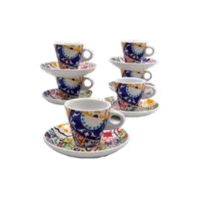 Sara Moka Sociale Cappuccino Cup Set – 6-Piece Ceramic Drinkware 1