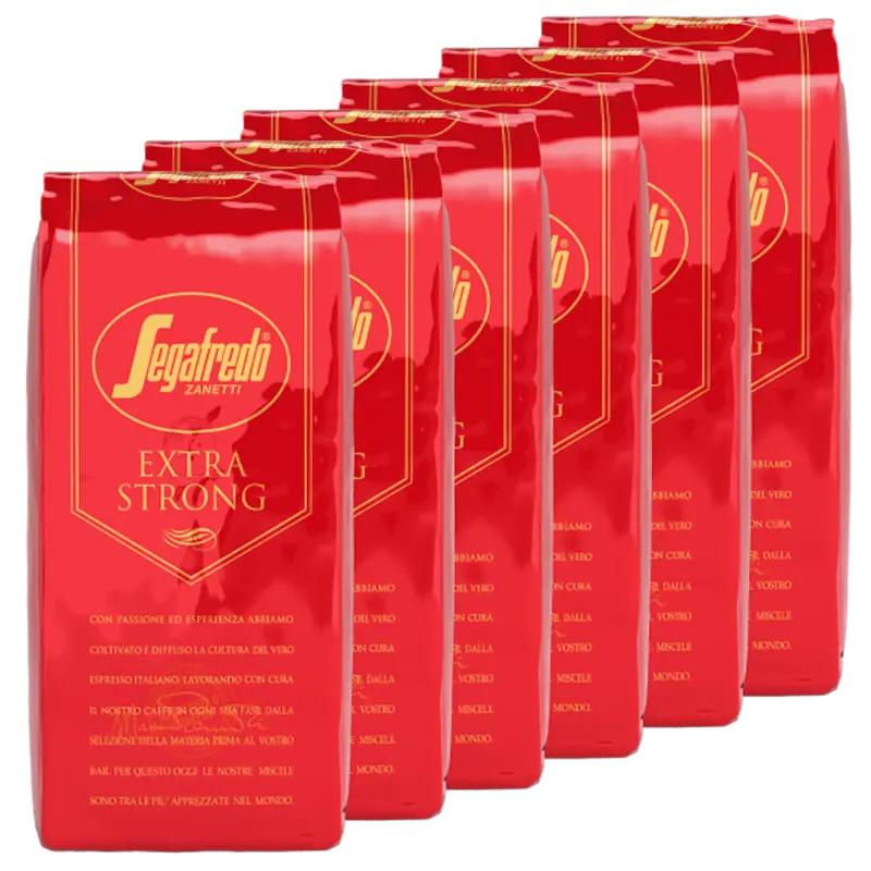 Segafredo Extra Strong Whole Bean Coffee – 1Kg × 6-Pack (S01269Case) 1