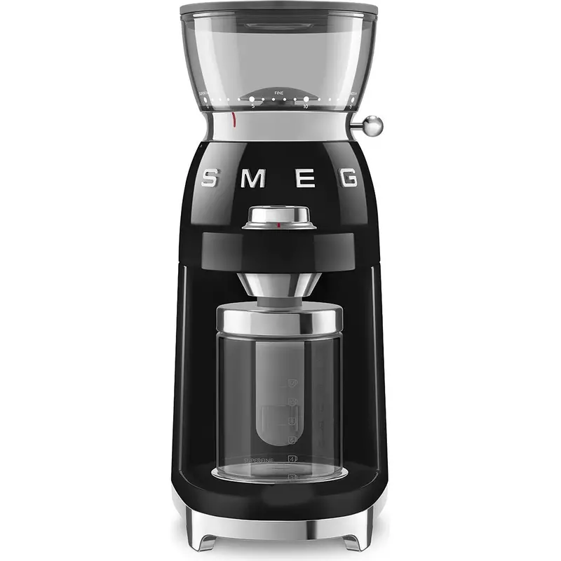 Smeg 50S-Style Coffee Grinder – Classic Design Burr Grinder In Black (Model Cgf03Blus) 1