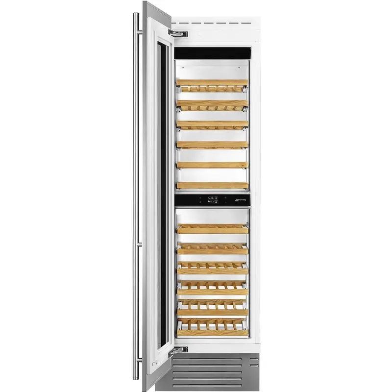 Smeg Wcou24Lx 78-Bottle Universale Dual-Zone Wine Cooler With Uv Protection 1
