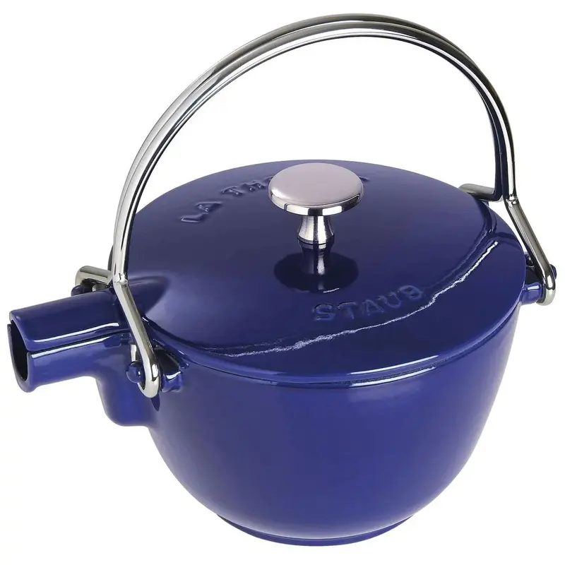 Staub 1.1L Enamel Tea Pot – Round Ceramic Kettle With Lid 1