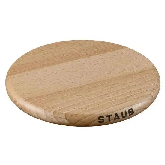 Staub 16Cm Magnetic Beech Wood Trivet – Round Heat-Resistant Pad 1