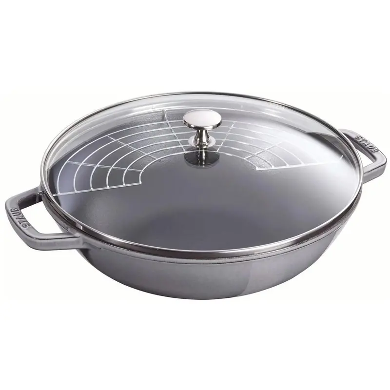 Staub 30Cm Cast Iron Wok Including Glass Lid 1
