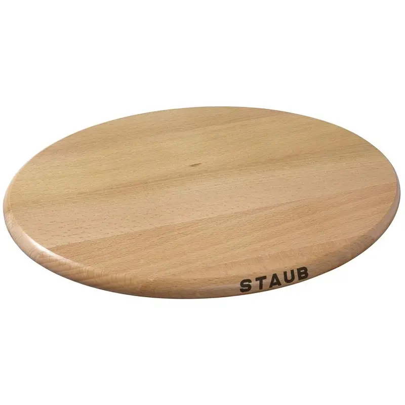 Staub 39Cm Oval Magnetic Beechwood Trivet – Heat-Protective Serving Stand With Integrated Magnet 1