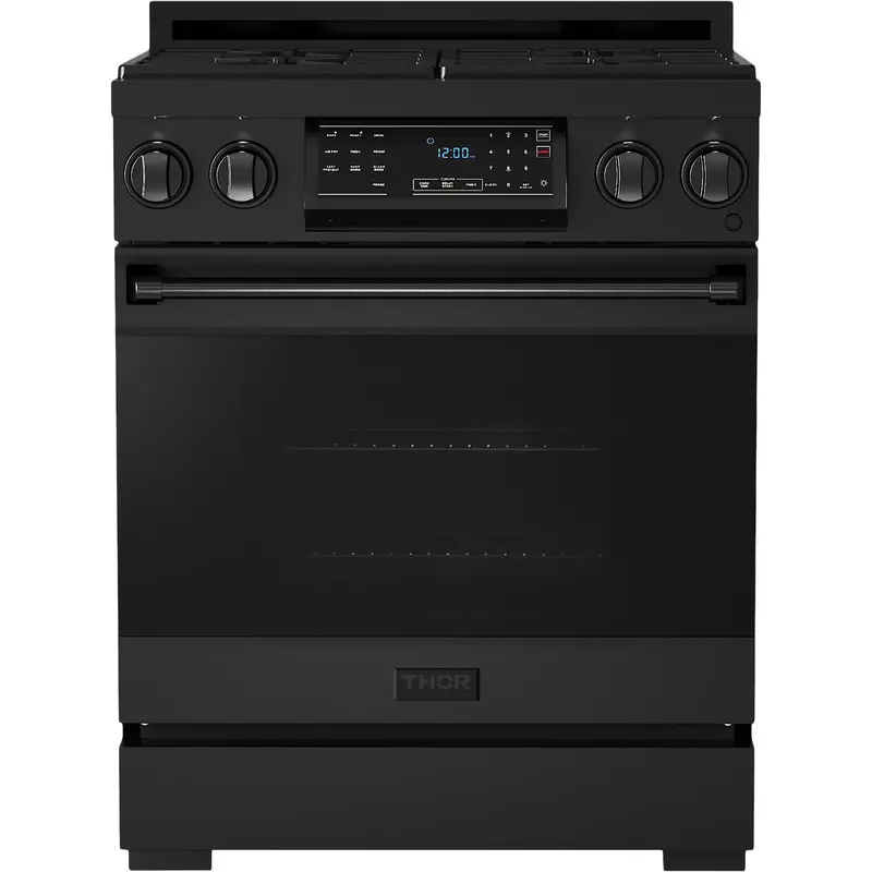 Thor Kitchen 30-Inch Black Freestanding Gas Range With Tilt Panel (Rsg30B) 1