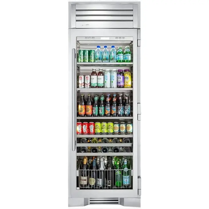 True Caliber Tr-30Bev-R-Sg-C 20.5 Cu. Ft. Beverage Column Cooler – Right-Hinged Stainless Glass 1