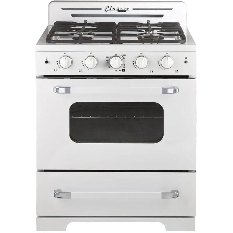 Unique Appliances 30" Freestanding Gas Range With Convection Bake (White, Ugp-30Cr W) 1