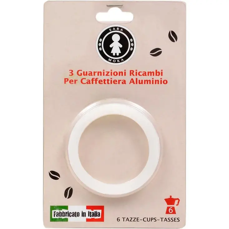 Vev Vigano 6-Cup Moka Tradizioni Replacement Gasket And Filter Set (Model 36216) 1