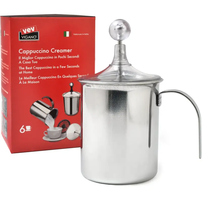 Vev Vigano 6-Ounce Cappuccino Creamer Pitcher – Stainless Steel (Model 2892) 1