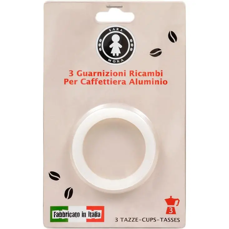 Vev Vigano Replacement Gaskets & Filter For 3-Cup Moka Tradizioni Stovetop Espresso Maker (Model 36213) 1