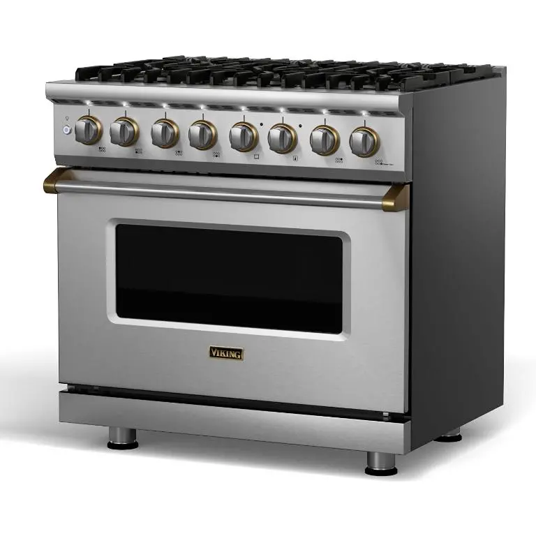 Viking Cvdr536-6Bssbb 36-Inch Freestanding Dual-Fuel Range With Vari-Speed Dual Flow Convection 1