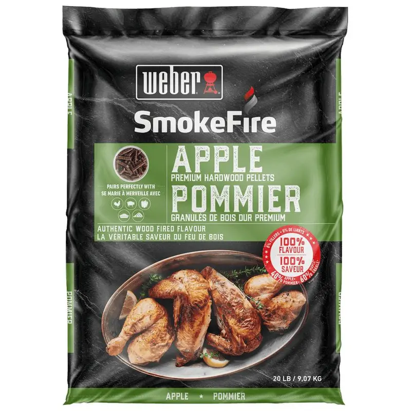Weber Smokefire Apple Wood Pellets – 20 Lb Premium Smoking Fuel (Model 190204) 1