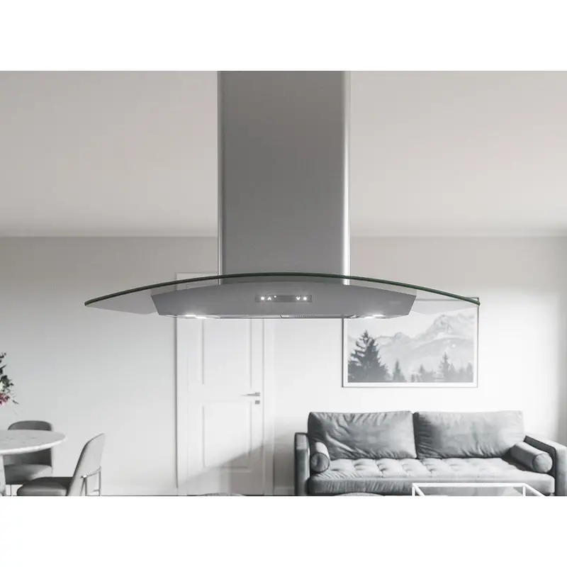Zephyr Zml-E42Cg 42-Inch Milano Series Island Hood In Glossy Black 1
