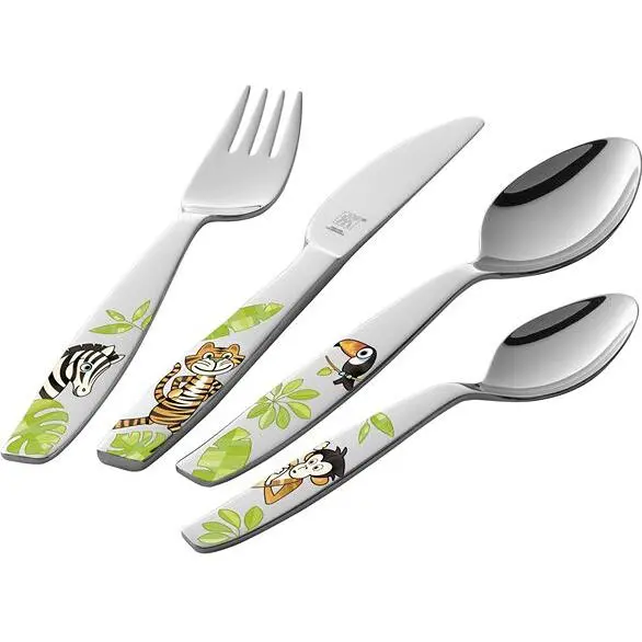Zwilling Jungle-Themed Children'S Cutlery Set – 4-Piece Stainless Steel Flatware For Kids 1