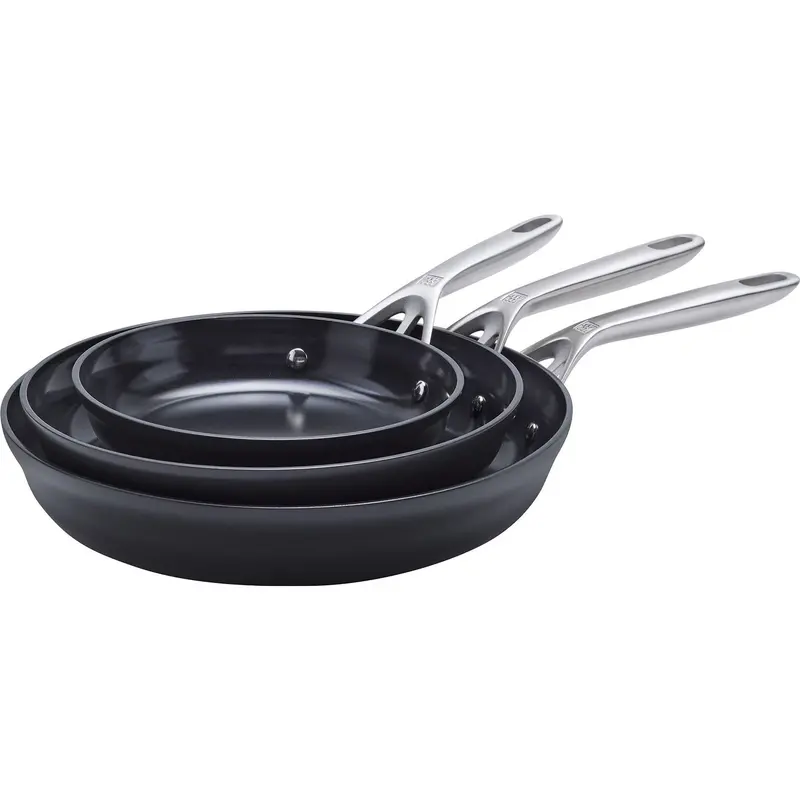 Zwilling Motion Ceramic-Coated 3-Piece Aluminum Skillet Set 1